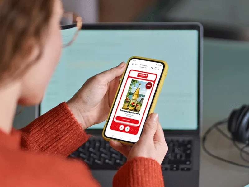 Beilagen-Slider-Ad auf dem Smartphone – digitales Prospektangebot zum Durchswipen mit direktem Call-to-Action