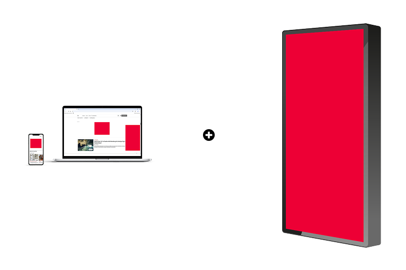 Digital Out of Home (DOOH) in Kombination mit Online-Banner-Werbung für Sichtbarkeit von Werbung - auch regional.