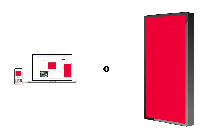 Digital Out of Home (DOOH) in Kombination mit Online-Banner-Werbung für Sichtbarkeit von Werbung - auch regional.
