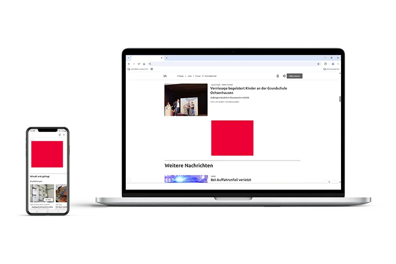 Beispielhafte Darstellung der Medium Rectangle Werbefläche in der Mobile- und Desktop-Ansicht