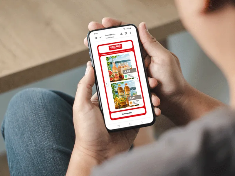 Beilagen-Story-Ad auf dem Smartphone – Prospektangebot im vertikalen Story-Format mit Produktangeboten