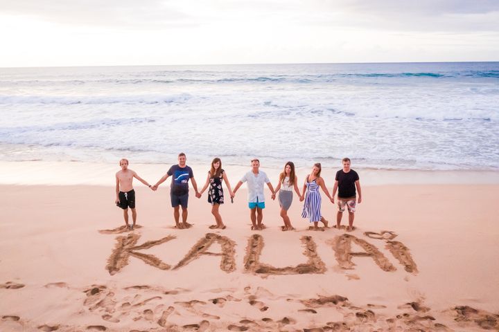 KAUAI in den Sand geschrieben