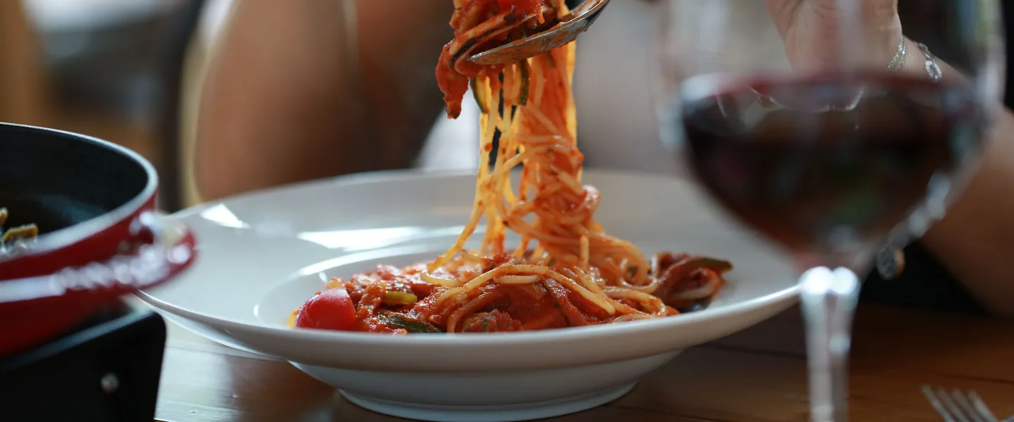 Bild von einem Teller Spaghetti