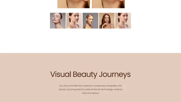 Visual beauty journeys gallery in the Elora Polyclinic design
