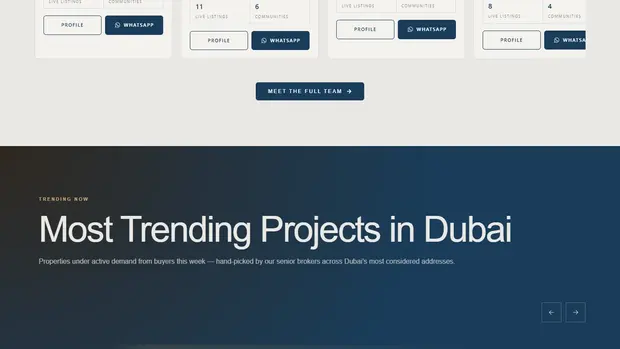 Most trending Dubai projects section on the Arabland portal