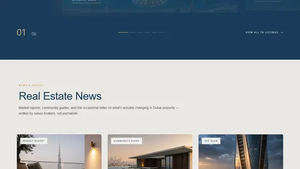 Real estate news and market reports section of the Arabland site
