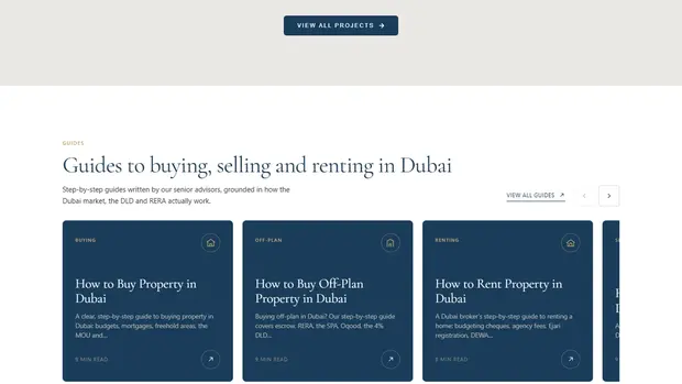 Buying, selling and renting guides written for the Dubai property market