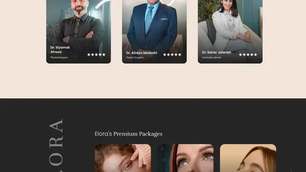 Elora premium treatment packages presented on a dark panel