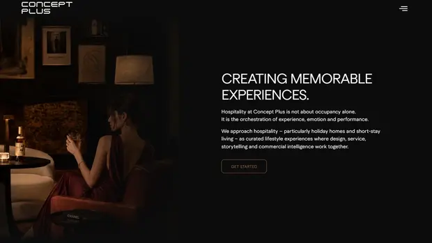 Concept Plus hospitality page headed Creating memorable experiences