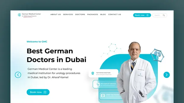 German Medical Center homepage design by Adnika