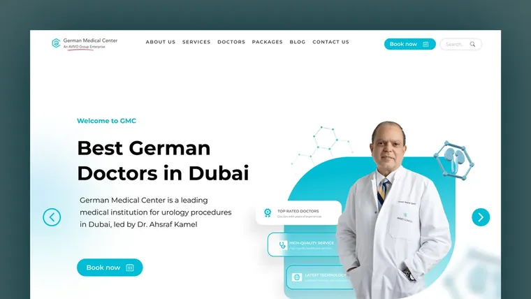 German Medical Center homepage design by Adnika