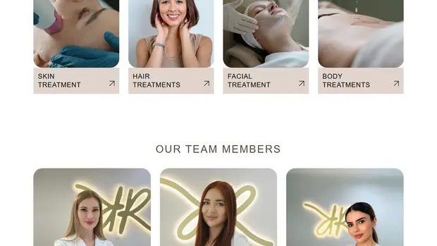 Roxana Aesthetics team page showing doctors and aestheticians