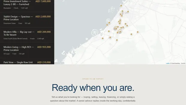 Arabland closing call to action inviting buyers to speak to a broker