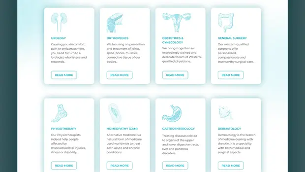GMC health services grid across ten specialties