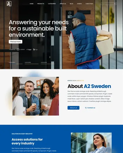 A2 Sweden homepage hero on answering the needs of a sustainable built environment
