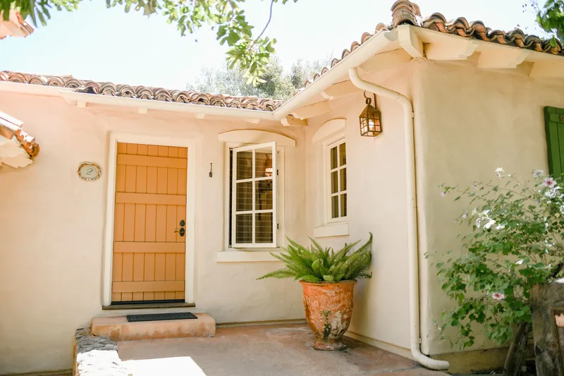 Exterior of a Cal-a-Vie spa villa, a private Provençal-style cottage set among the estate gardens
