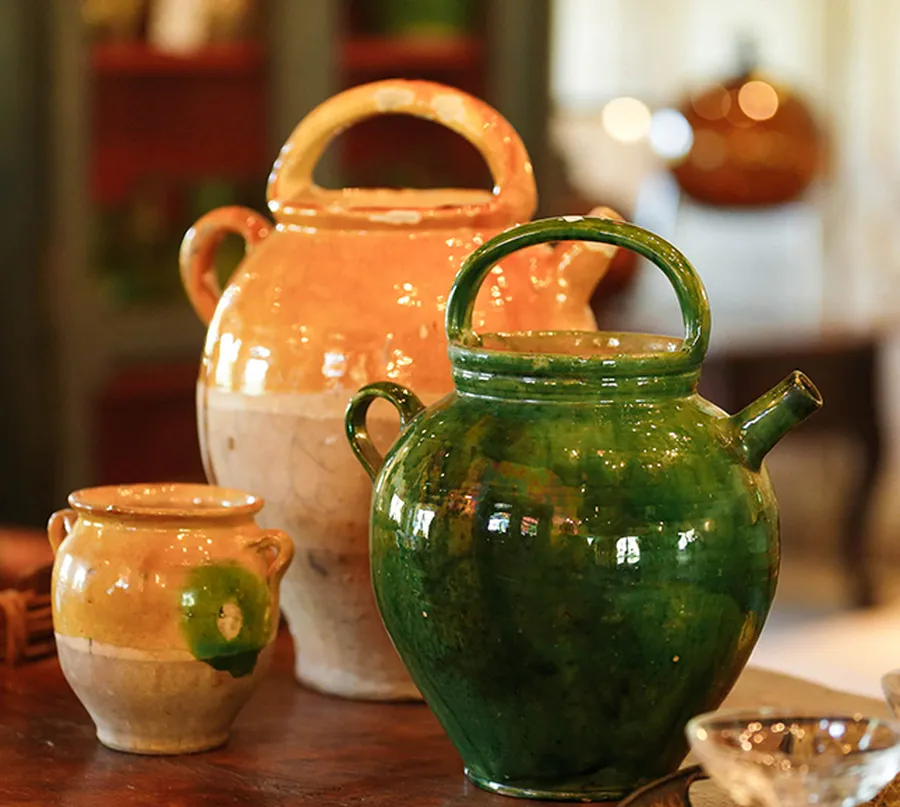 Antique French ceramic pieces from the Cal-a-Vie Antique Boutique, shown by appointment
