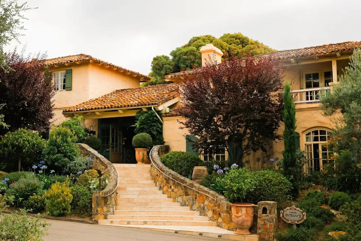 The welcoming entrance to Cal-a-Vie Health Spa