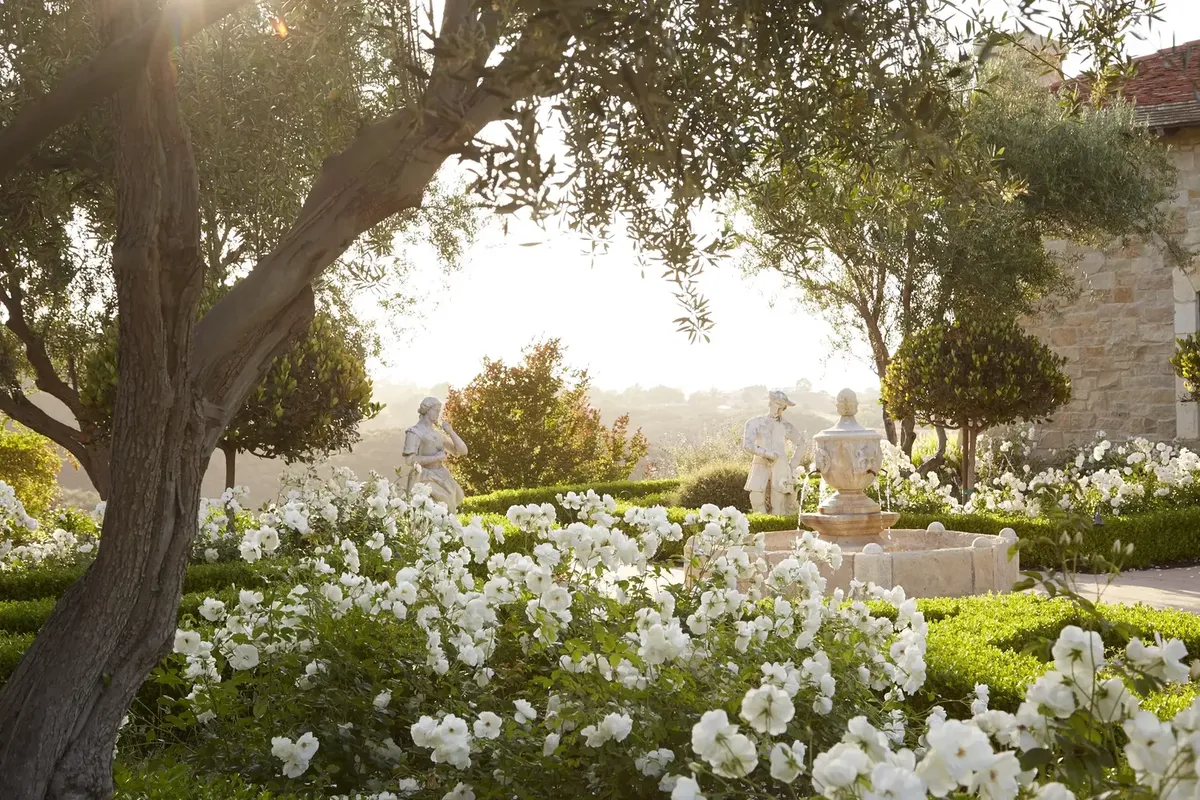 Sculpture and flowering gardens on the Cal-a-Vie estate
