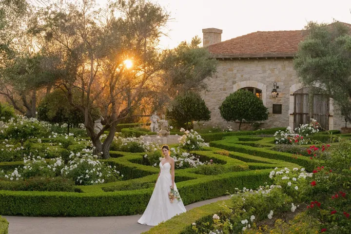 Cal-a-Vie estate gardens and chapel hillside