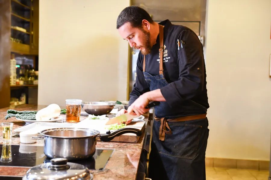 Executive Chef Felipe Gonzalez Varon in the Cal-a-Vie Health Spa kitchen.