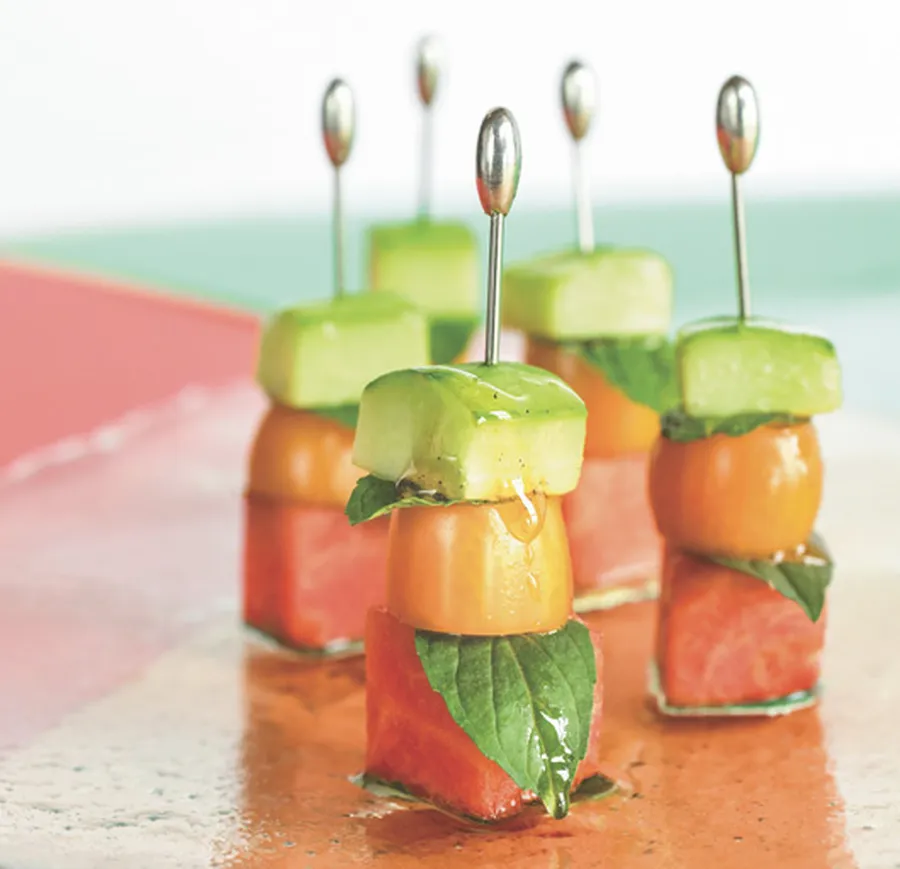 Watermelon, Cucumber & Tomato Skewers