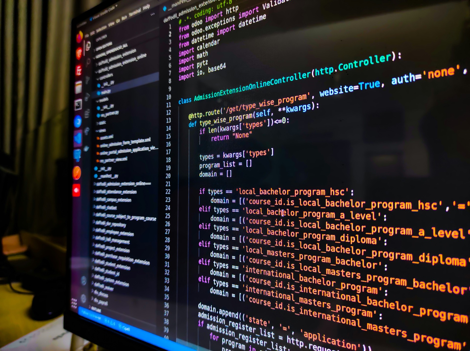 A software developer working on code in an IDE.