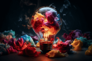 Colourful lightbulb