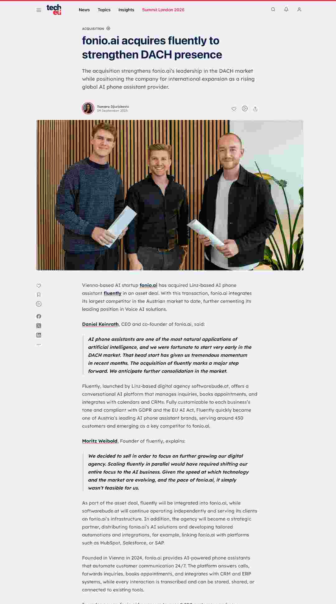 fonio.ai acquires fluently to strengthen DACH presence