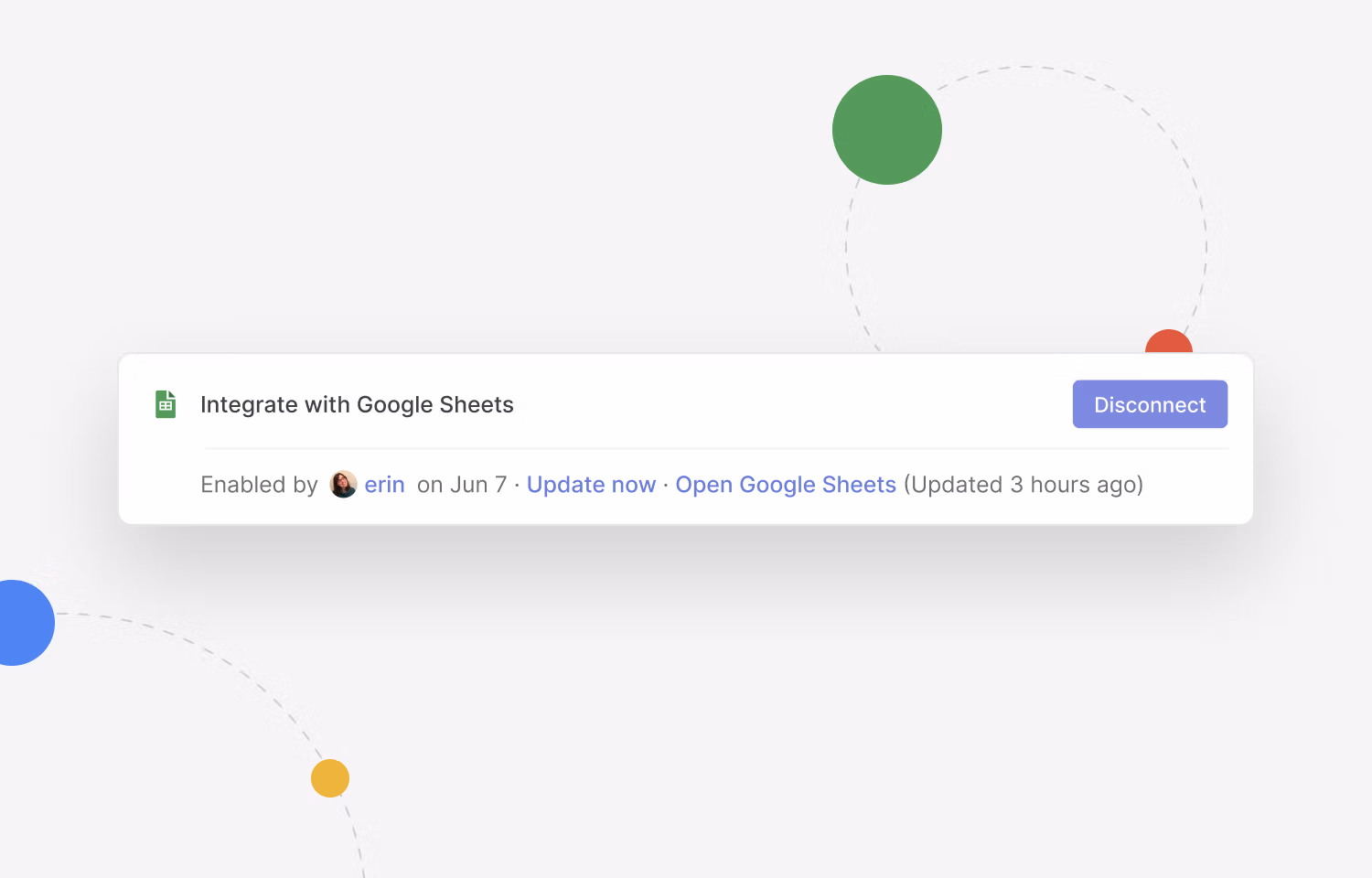 The Google Sheets connection enabled in fonio