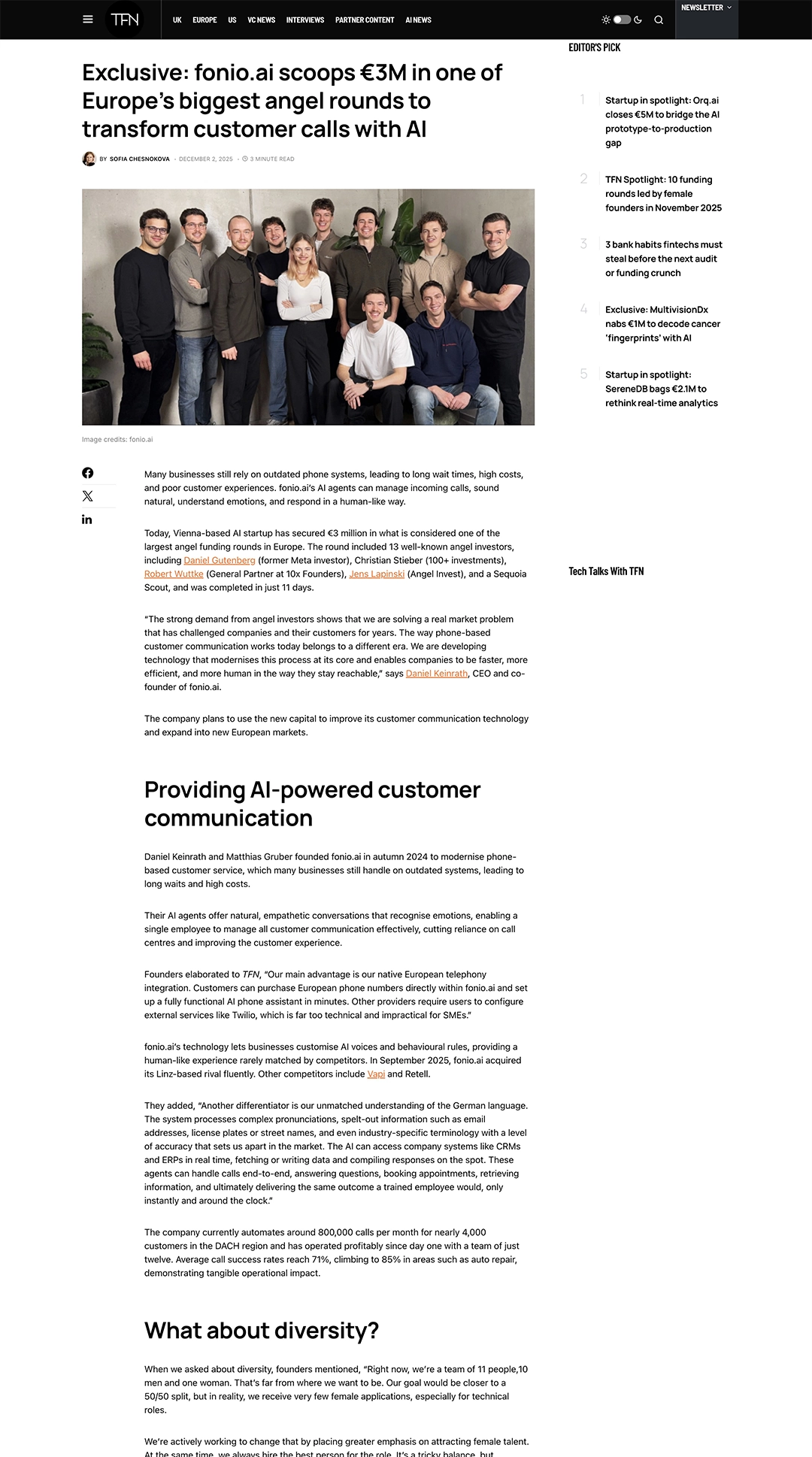 Exclusive: fonio.ai scoops €3M in one of Europe's biggest angel rounds to transform customer calls with AI