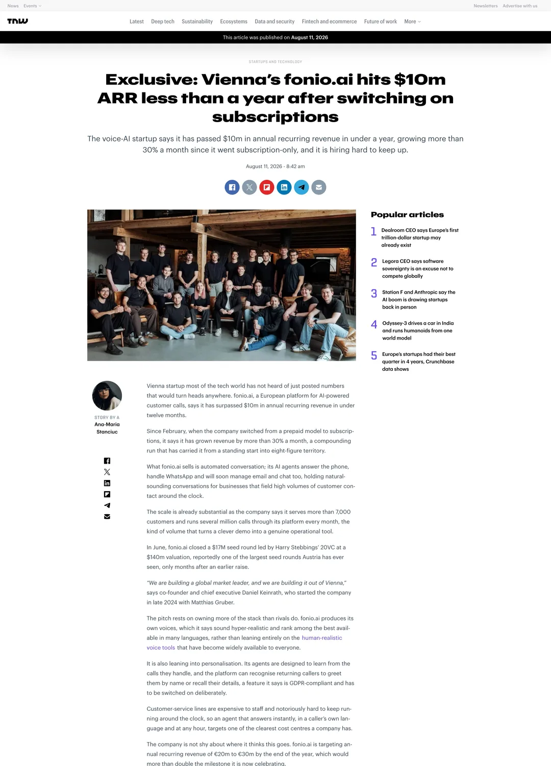 Exclusive: Vienna's fonio.ai hits $10m ARR less than a year after switching on subscriptions