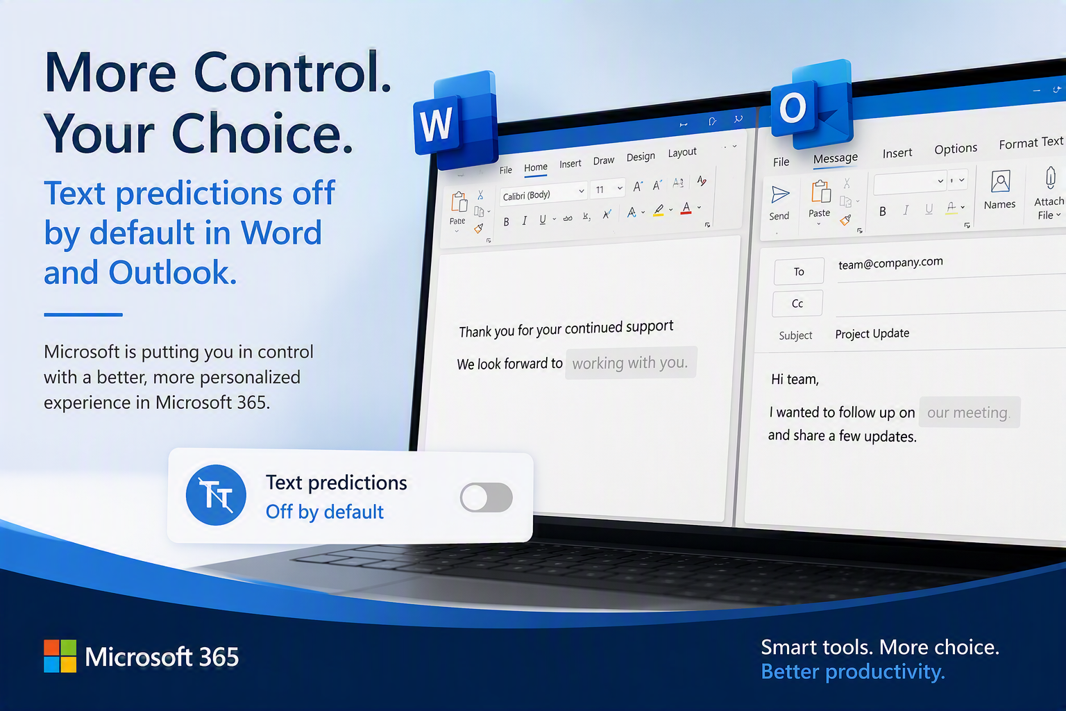 Microsoft Gives Users More Control Over Text Predictions in Word and Outlook