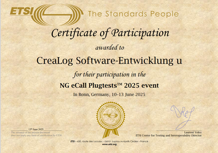 Ready for tomorrow’s emergency call system: CreaLog at the NG eCall Plugtests™ 2025