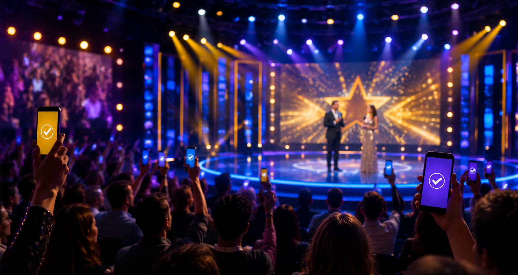 KI-generiertes Bild einer TV-Live-Show