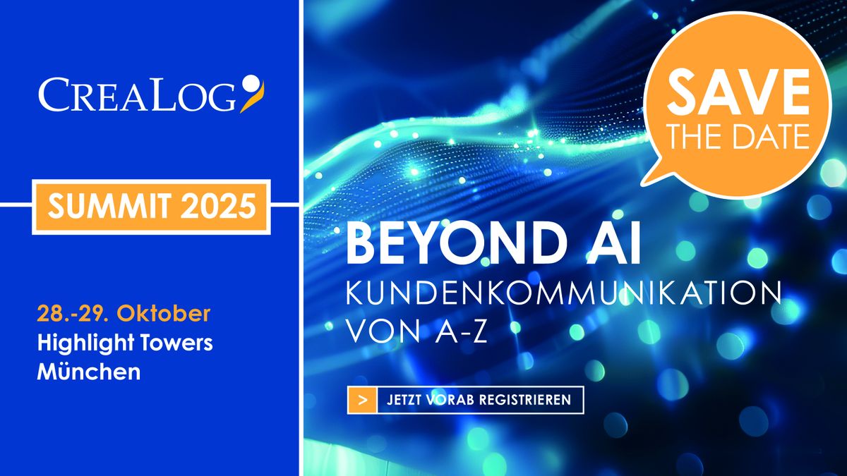 Beyond AI – Communication from A to Z - CreaLog Summit | Highlight Towers, München