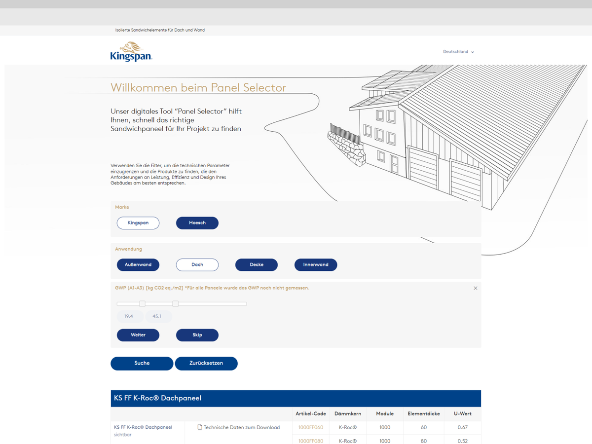 Panel Selector Screenshot - DE