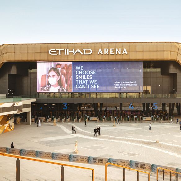 Etihad Arena is the Middle East’s largest state-of-the-art indoor entertainment venue built on the stunning waterfront of Yas Island- Abu Dhabi’s leisure and holiday hub.