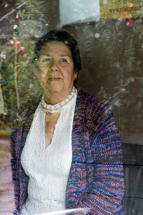 Angelica looking out the window