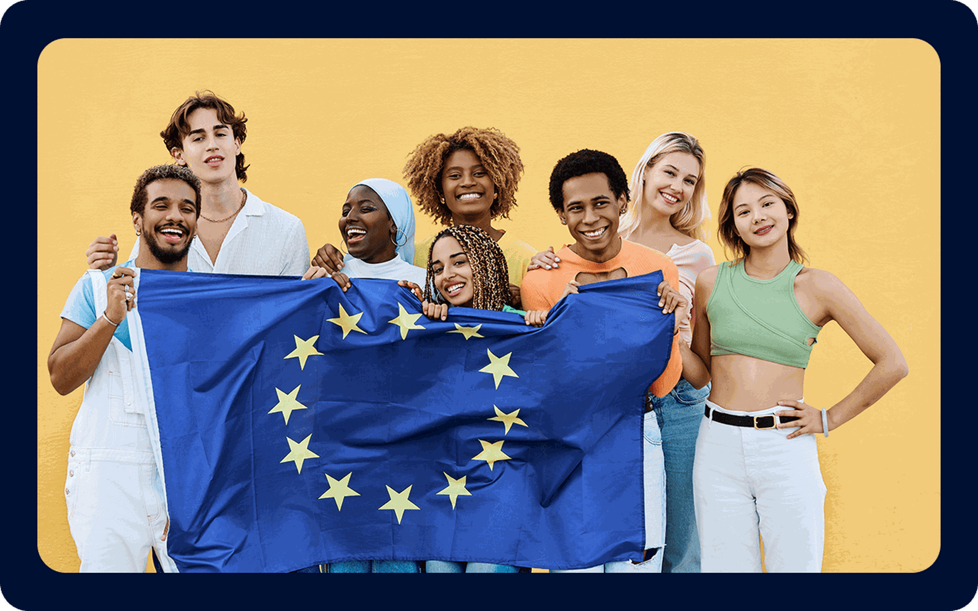 Diverse group of immigrants in the European Union