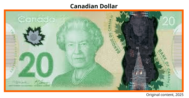 A Canadian $20 currency bill featuring a portrait of Queen Elizabeth II, a maple leaf, and an image of a clock tower, with a green and black color scheme.