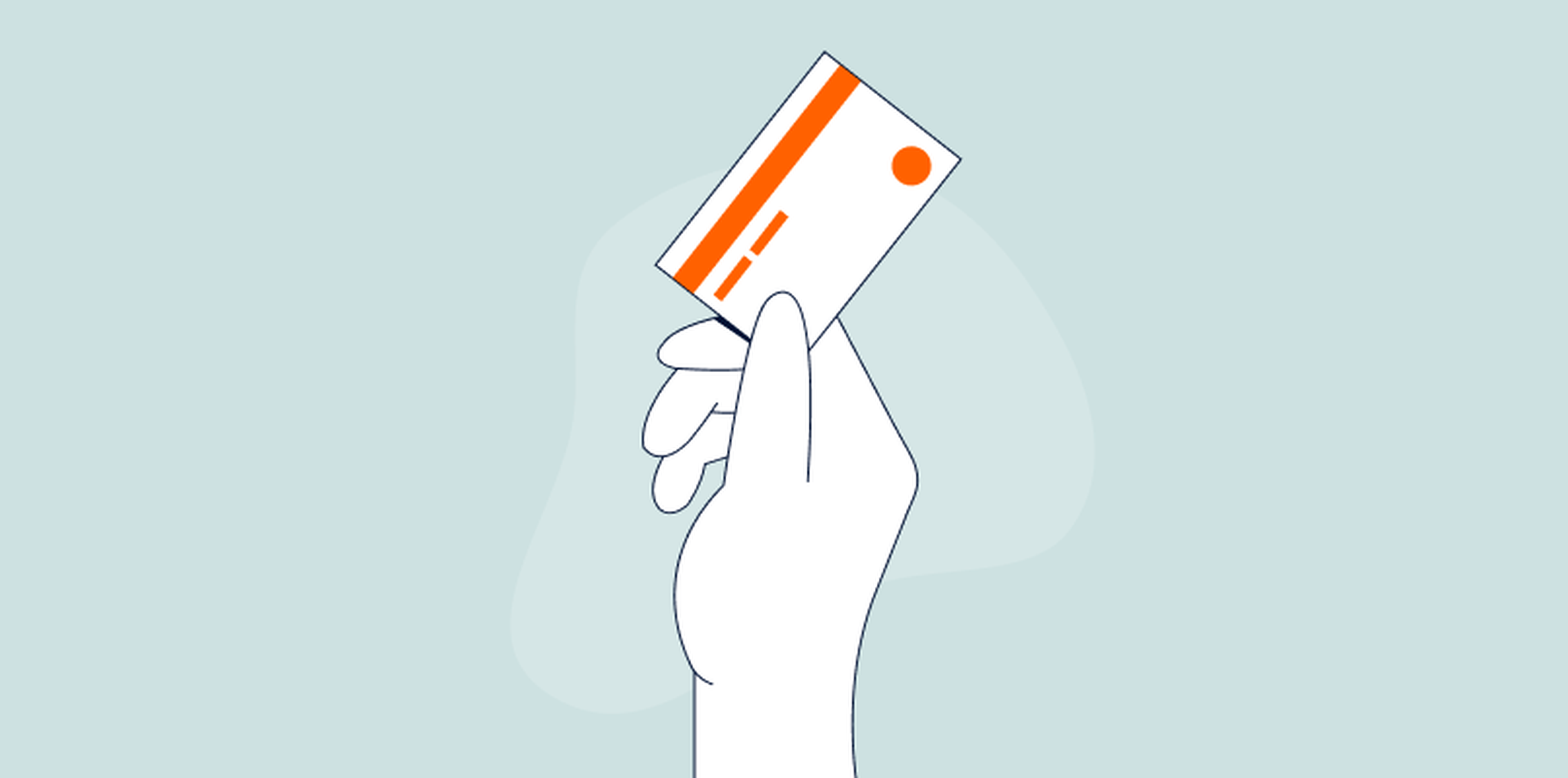 ria money transfer illustration of a hand holding up a credit card