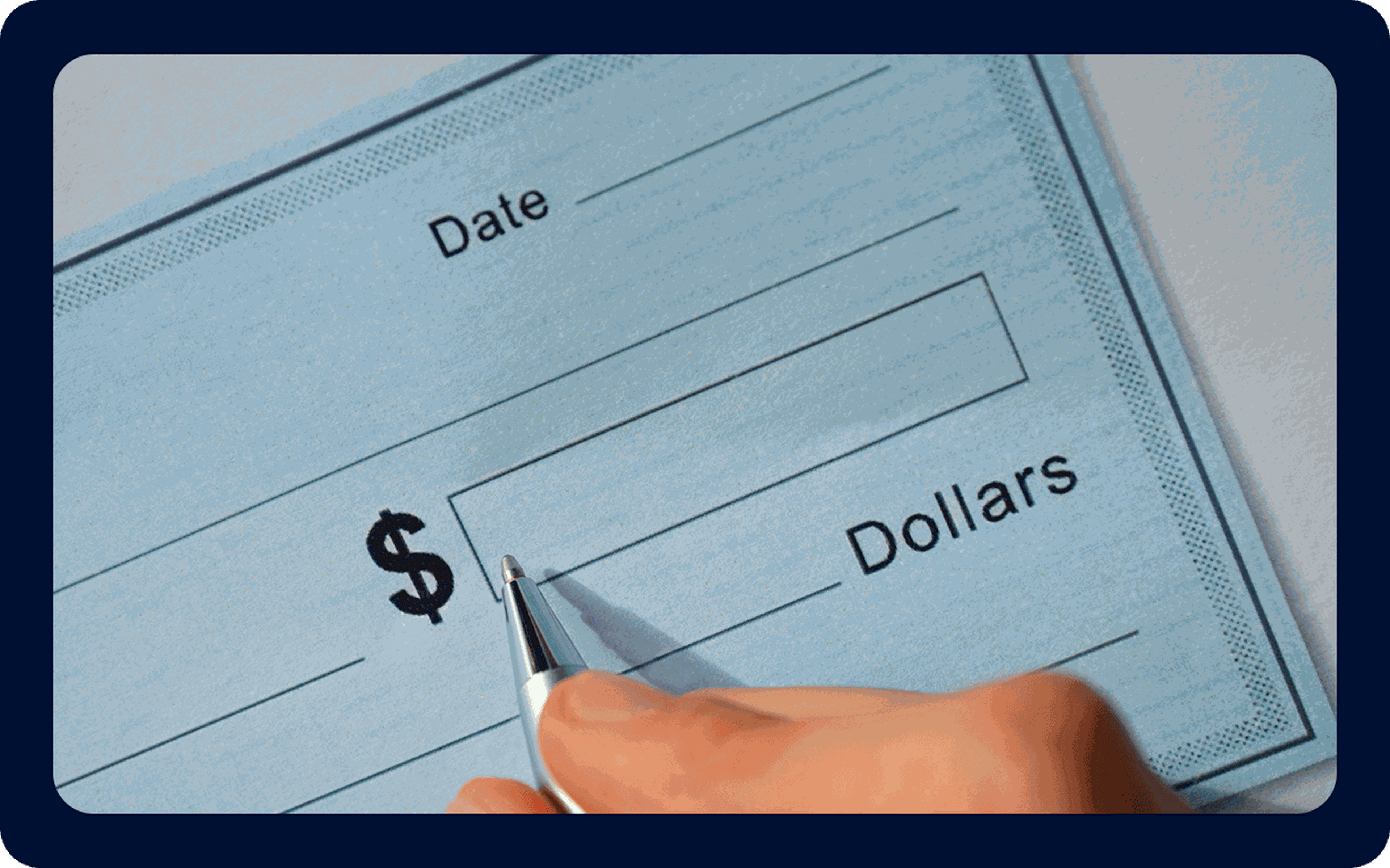 International money order being filled out.