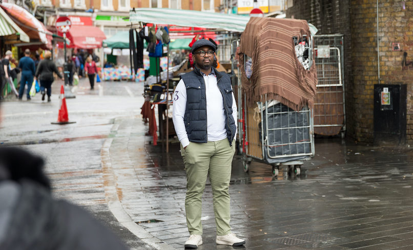 Migrant from Ivory Coast living in London, pictured at Brixton