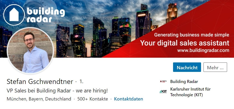 LinkedIn-Profil von Julian Gschwendtner