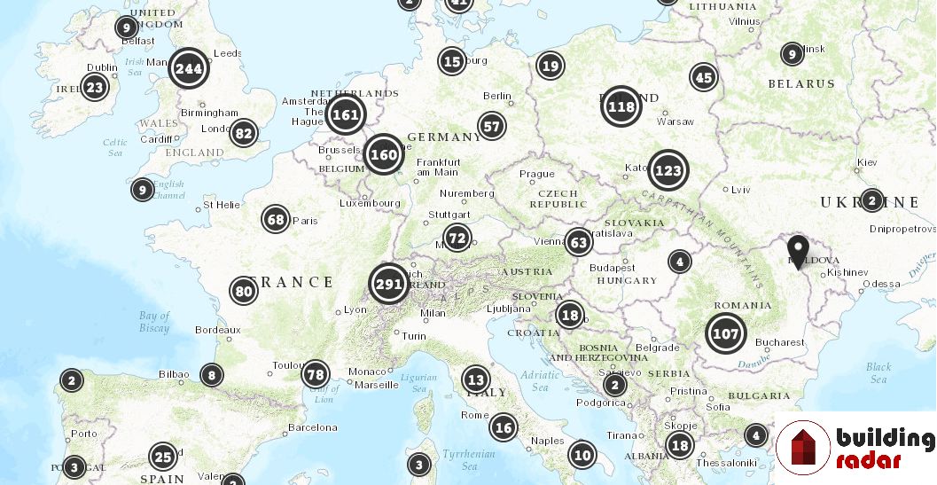 Projekte Erneuerbare Energien von Building Radar lokalisiert.