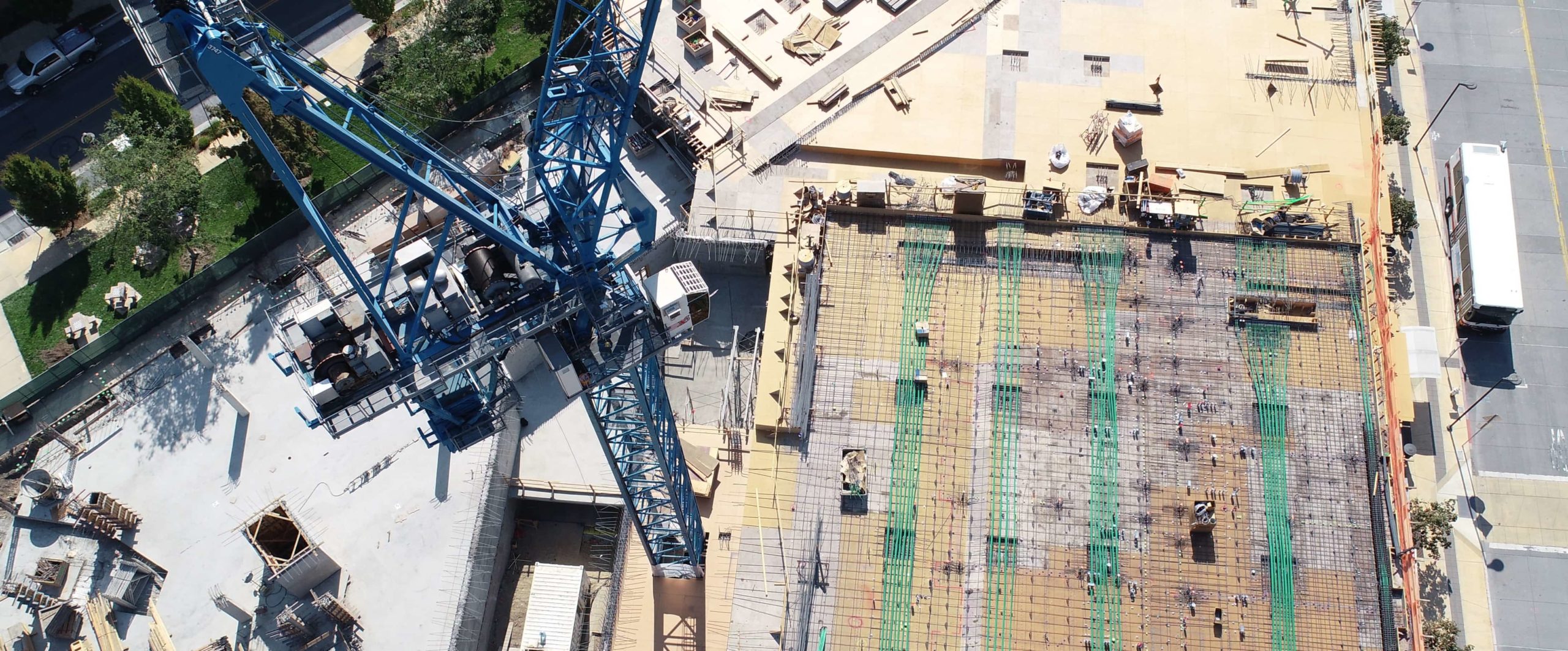 Baustelle von oben mit Drone fotografiert