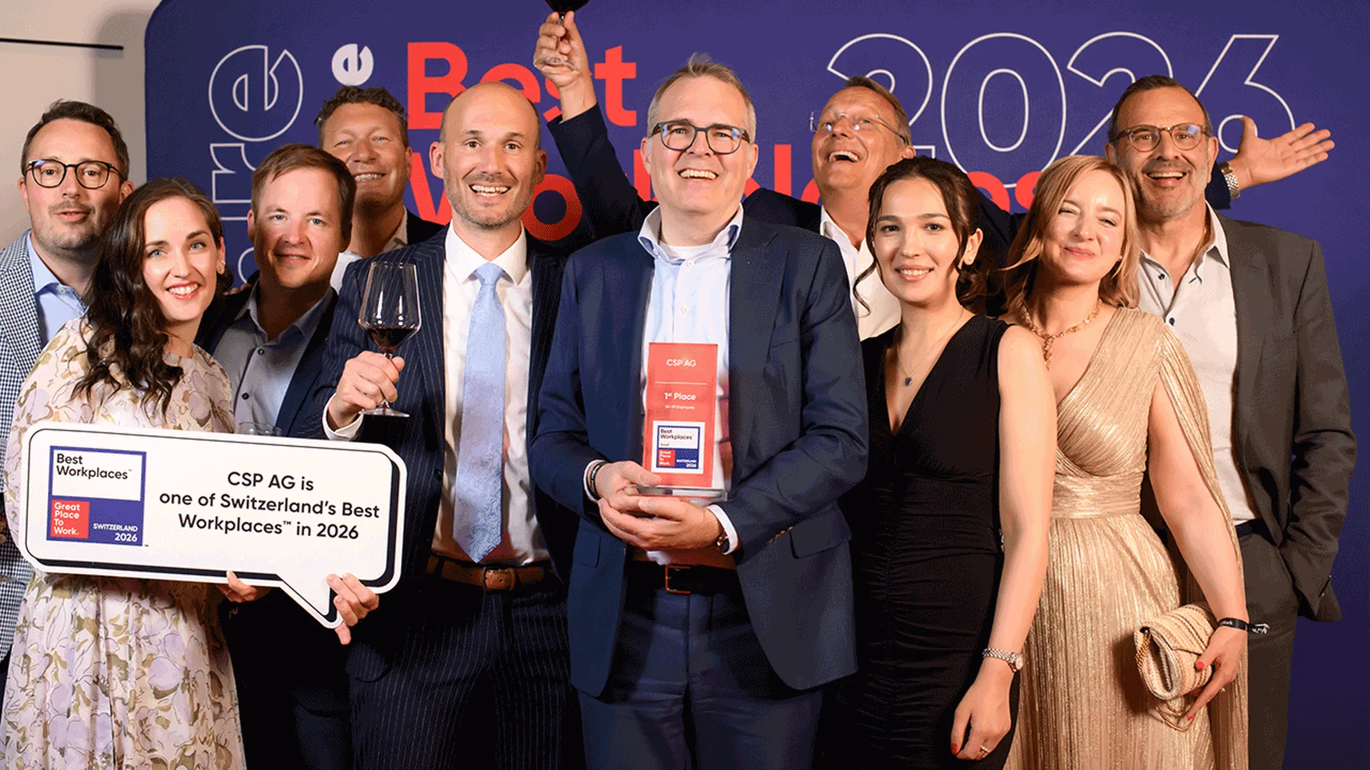 Die CSPcrew auf der Bühne der Best-Workplaces-Verleihung 2026