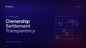 Abstract architectural line-work over a data baseline, evoking on-chain ownership, settlement and transparency for real estate.