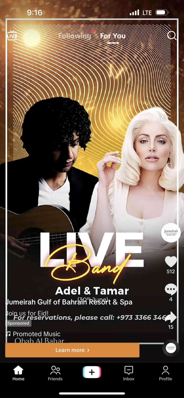 Jumeirah — live band promotion